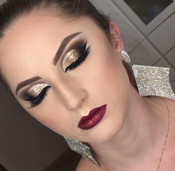 χρυσή-σκιά-με-γκλίτερ-ιδέες-