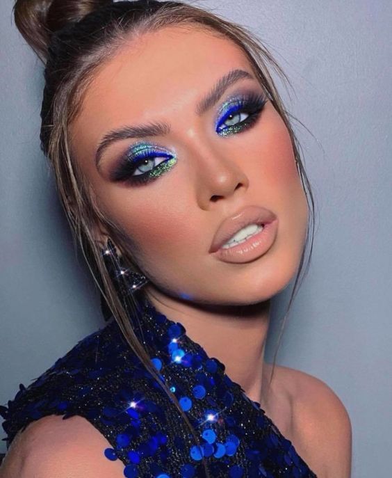 μπλε-και-πράσινες-γυαλιστερές σκιές-ιδέες-