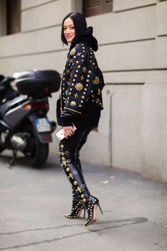 vinyl-κολάν-με-ροκ-τζάκετ-ιδέες-