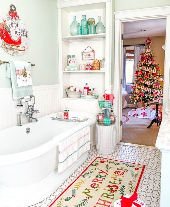 ιδέες-για-χριστουγεννιάτικη διακόσμηση-στο-μπάνιο-Χριστούγεννα 2023-