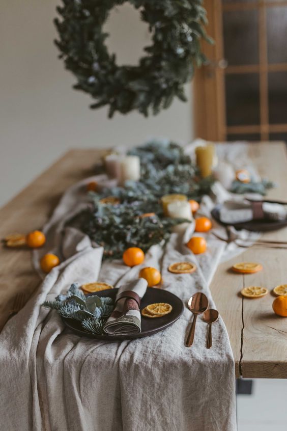 χριστουγεννιάτικος-στολισμός-με-πορτοκάλια-στο-τραπέζι-ιδέες-
