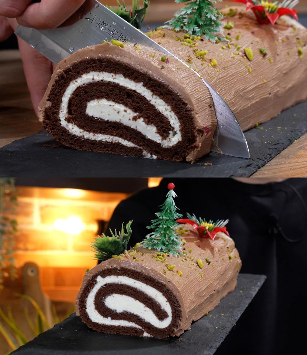 χριστουγεννιάτικος-κορμός-με-παντεσπάνι-συνταγή-