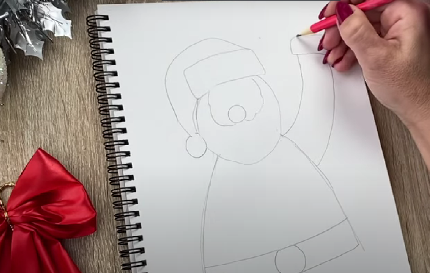 απλός-τρόπος-για-να-ζωγραφίσει-το-παιδί-τον-Άγιο Βασίλη-