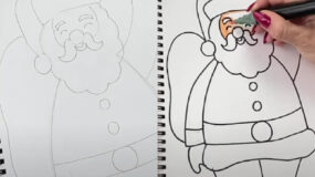 απλός-τρόπος-για-να-ζωγραφίσει-το-παιδί-τον-Άγιο Βασίλη-