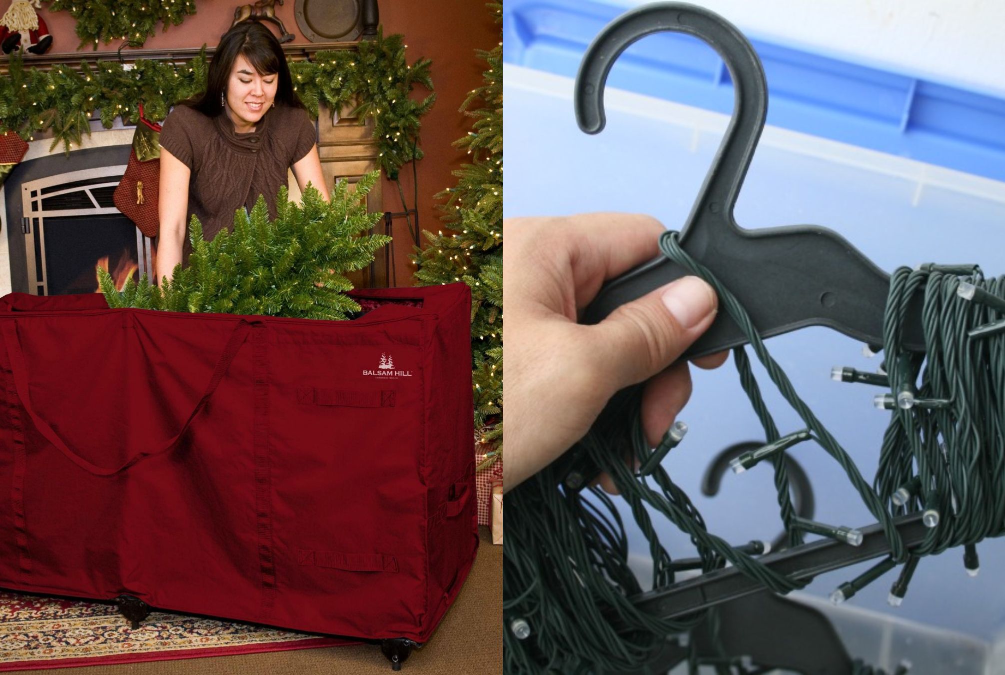 Χριστουγεννιάτικο δέντρο λαμπάκια και στολίδια: Αποθηκεύστε τα εύκολα και γρήγορα