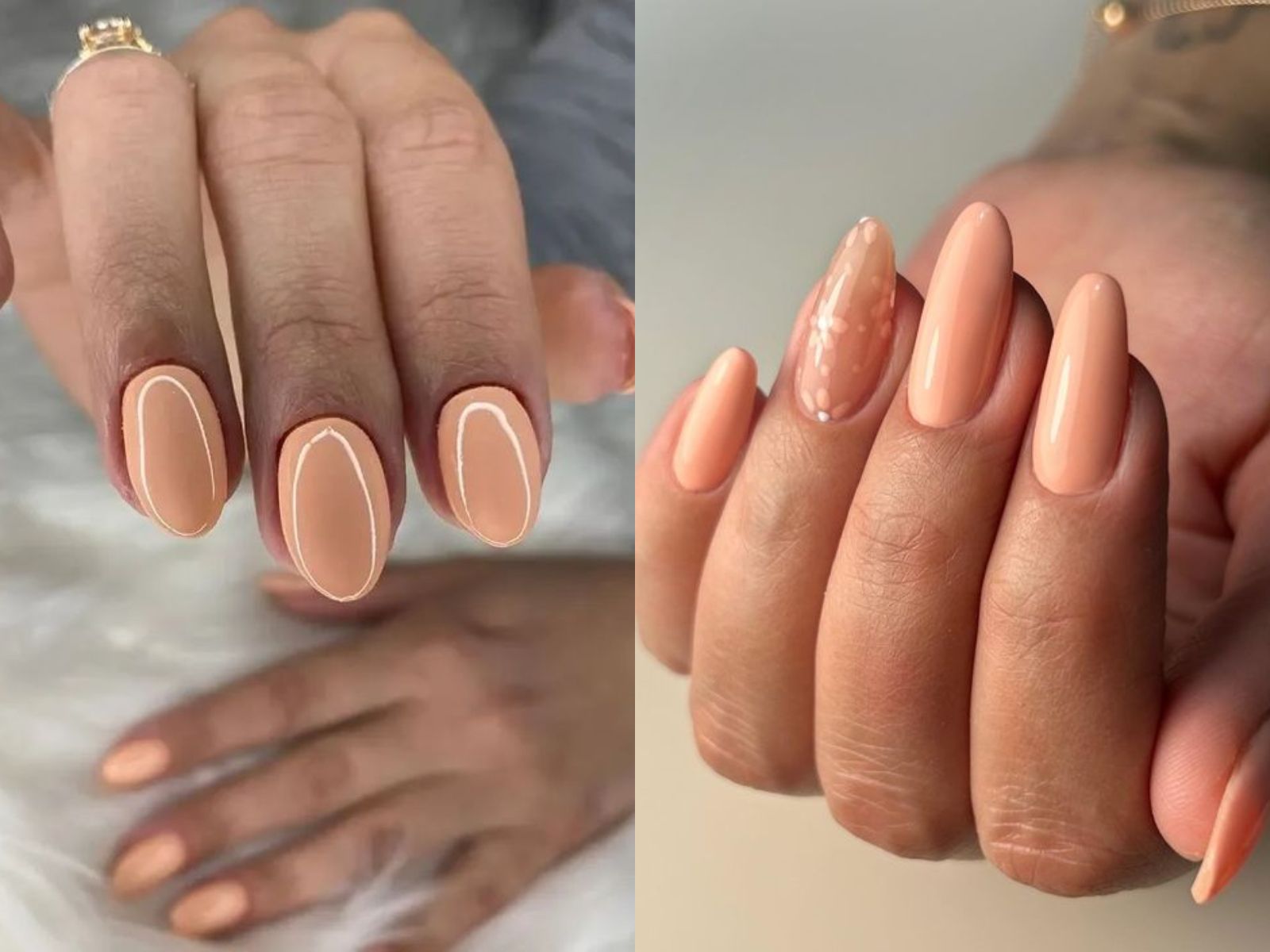 ιδέες-για-peach fuzz-νύχια-τάσεις 2024-