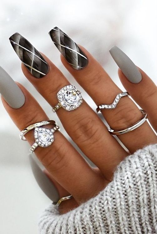 γκρι-νύχια-τον-Χειμώνα 2024-ιδέες-