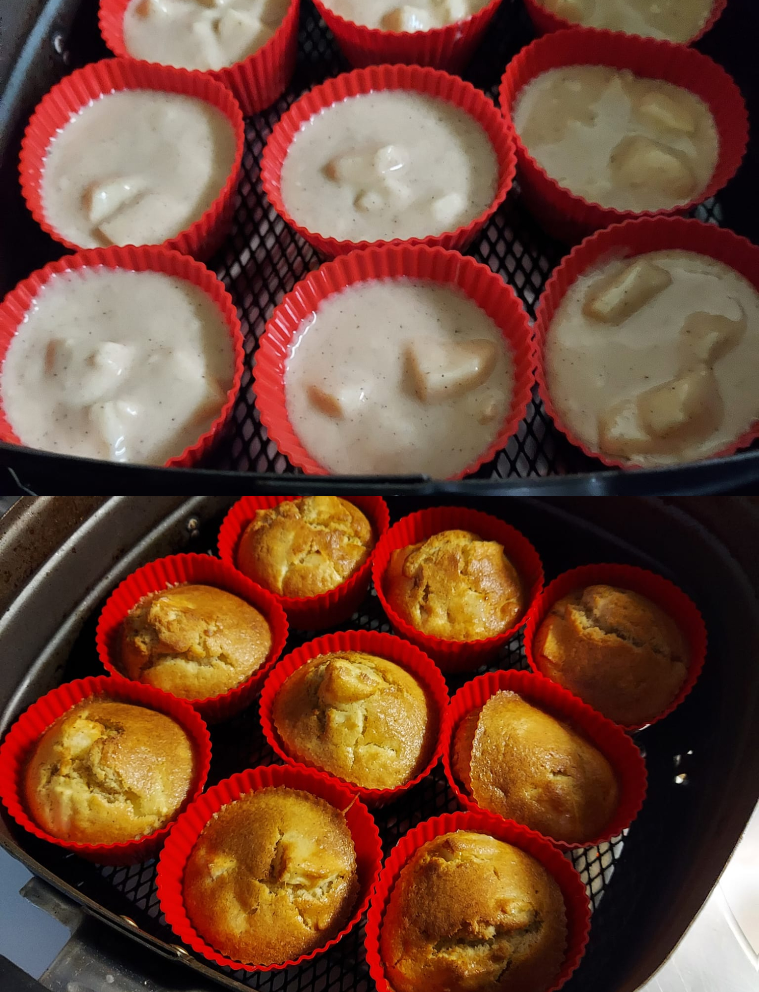 Muffins με μήλο στο airfryer