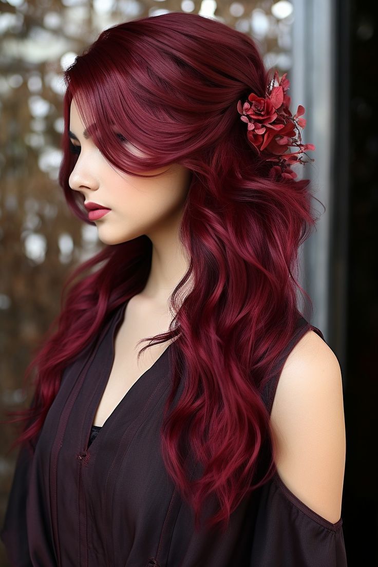 κόκκινα μαλλιά-με-μελιτζανί τόνους-ιδέες-