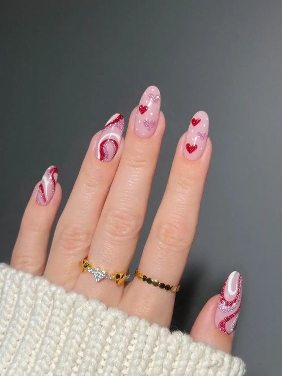 νύχια-με-ροζ-και-κόκκινα-γκλίτερ-για-του-Αγίου Βαλεντίνου 2024-ιδέες- νύχια-με-ροζ-και-κόκκινα-γκλίτερ-για-του-Αγίου Βαλεντίνου 2024-ιδέες-