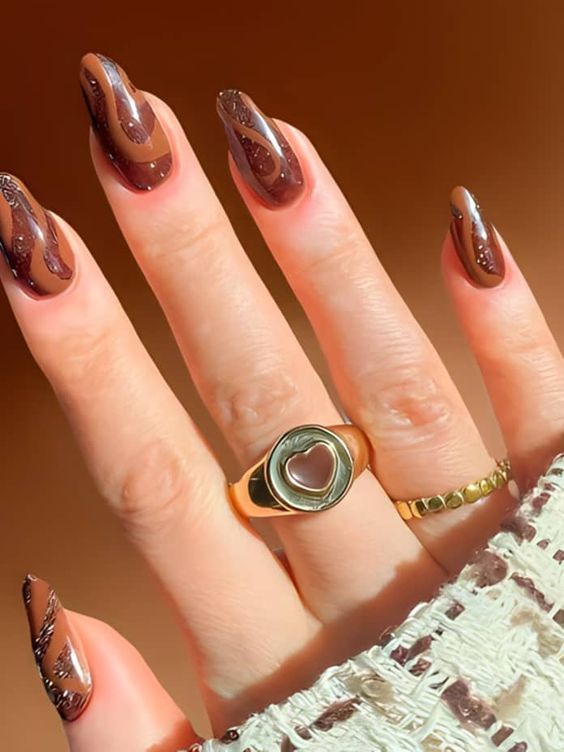 ιδέες-για-chocolate nails-τάσεις 2024-
