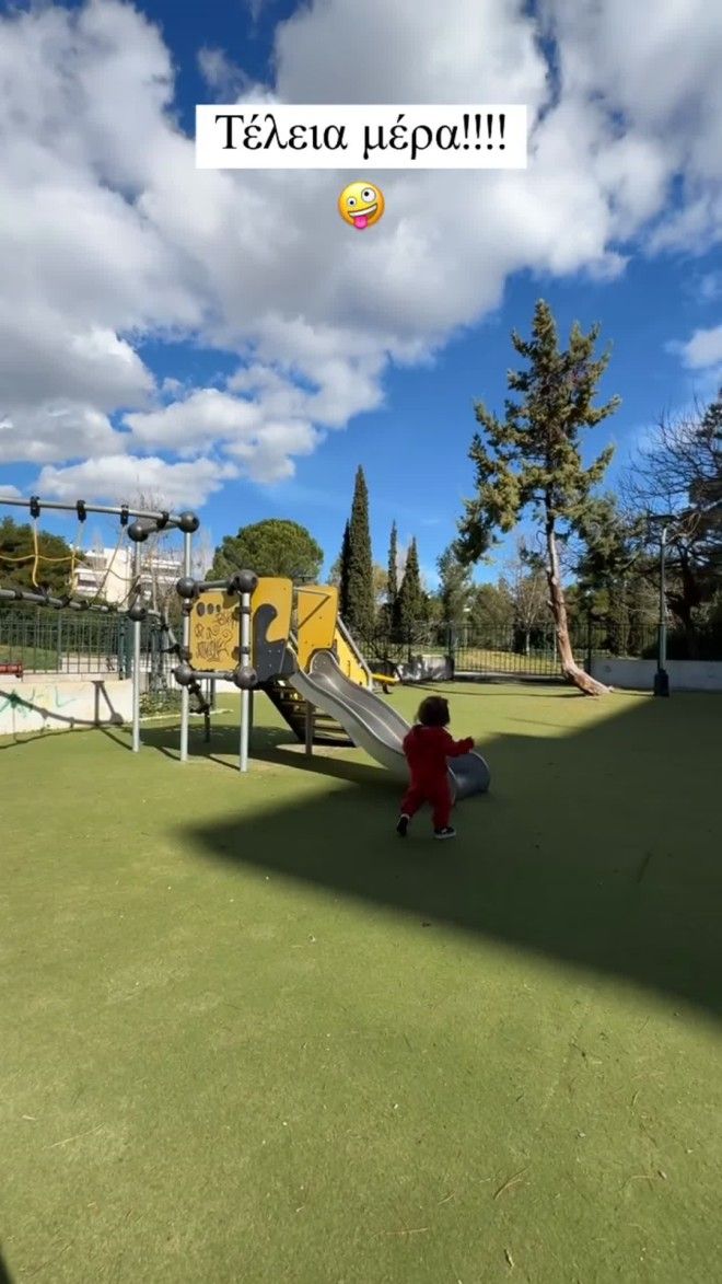 Δημήτρης Αλεξάνδρου: Στην παιδική χαρά με τον γι0 του Πάρη – Βίντεο