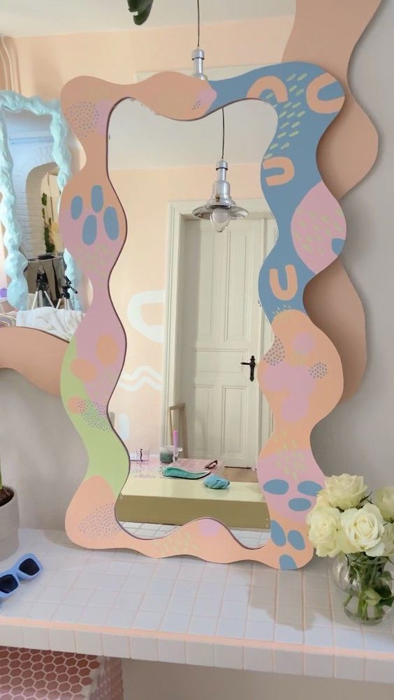 blob καθρέφτης-με-boho-πλαίσιο-ιδέες-