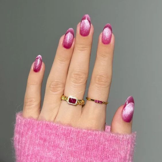 ροζ-cat eye-νύχια-ιδέες-