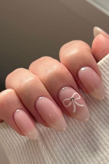 ballet nails-με-φιόγκο-ιδέες-