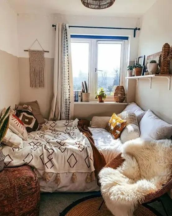 boho-κρεβατοκάμαρα-σε-γήινες αποχρώσεις-ιδέες-