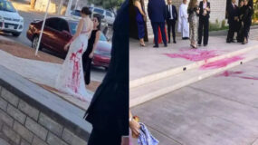 Πεθερά πέταξε κόκκινη μπογιά πάνω στο  νυφικό της νύφης  της και έγινε viral στο tik tok