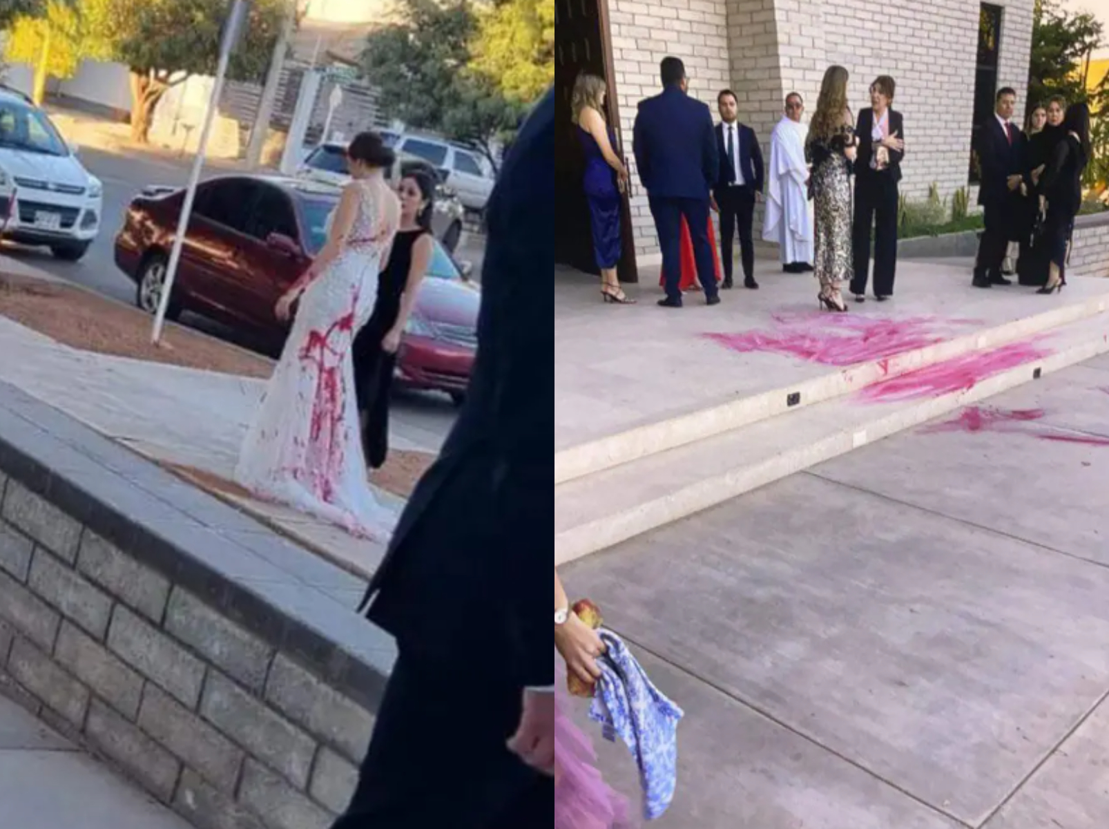 Πεθερά πέταξε κόκκινη μπογιά πάνω στο  νυφικό της νύφης  της και έγινε viral στο tik tok