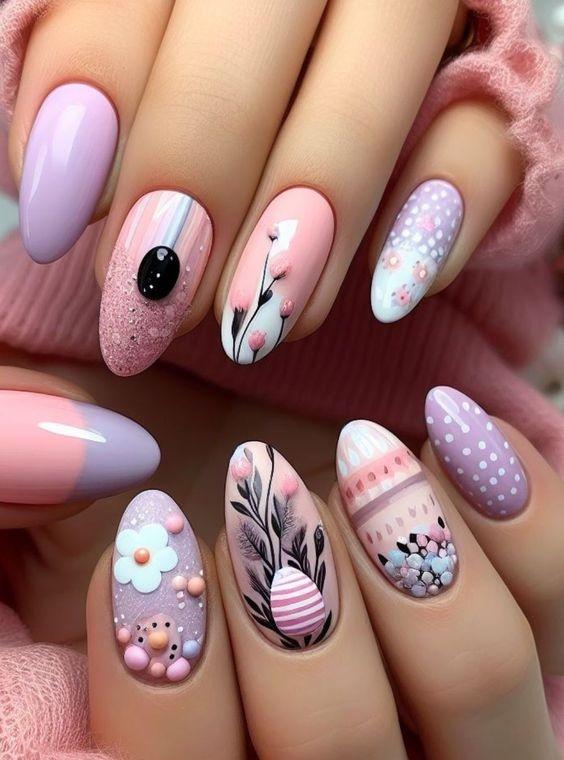 παστέλ-πασχαλινά νύχια-με-λουλούδια-ιδέες- παστέλ-πασχαλινά νύχια-με-λουλούδια-ιδέες-