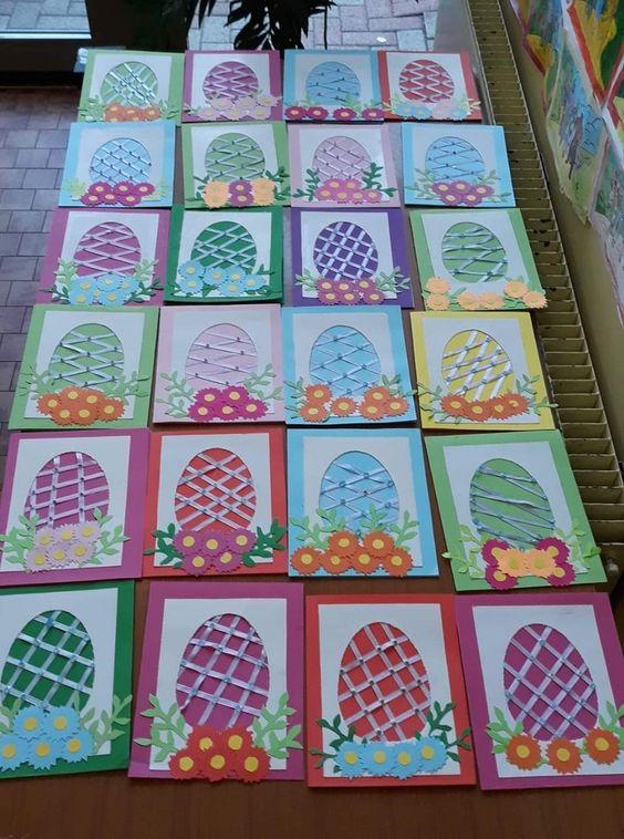 πασχαλινές κάρτες-με-κορδέλες-ιδέες-