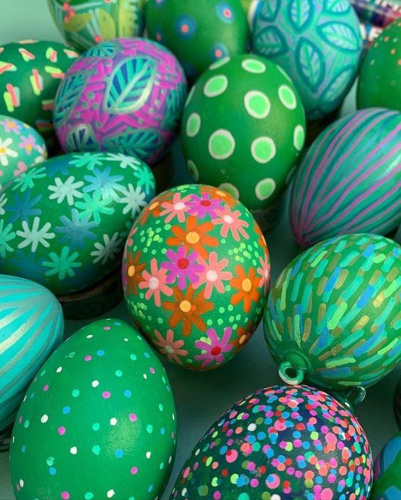 floral-πράσινα-πασχαλινά αυγά-ιδέες-