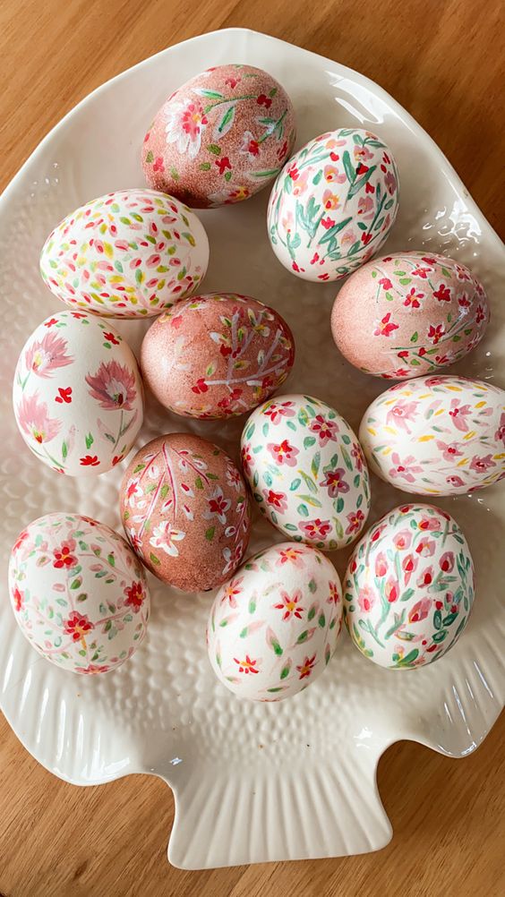 floral-πασχαλινά αυγά-ιδέες-