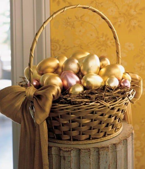 ιδέες-για-Πασχαλινή διακόσμηση-σε-μεταλλικά χρώματα-Πάσχα 2024-