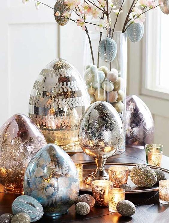 ιδέες-για-Πασχαλινή διακόσμηση-σε-μεταλλικά χρώματα-Πάσχα 2024-