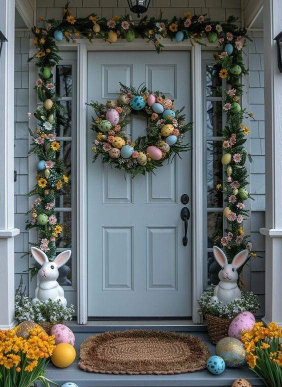 πασχαλινό-στεφάνι-με-γιρλάντες-στην-εξώπορτα-ιδέες-