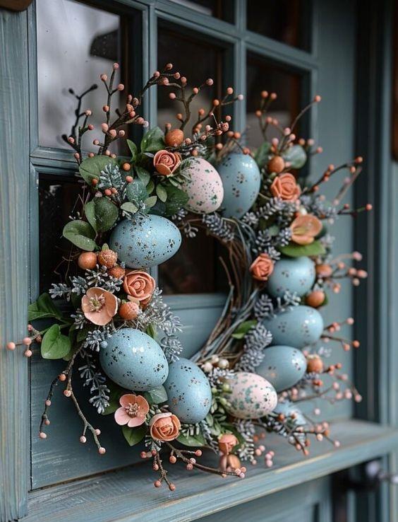 ιδέες-για-ανοιξιάτικα-πασχαλινά στεφάνια-Πάσχα 2024-
