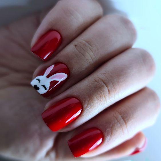 κόκκινα-νύχια-με-λαγουδάκια-ιδέες-