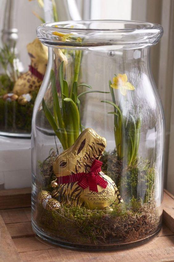 πασχαλινά-βάζα-με-σοκολατένιο λαγουδάκι-ιδέες-