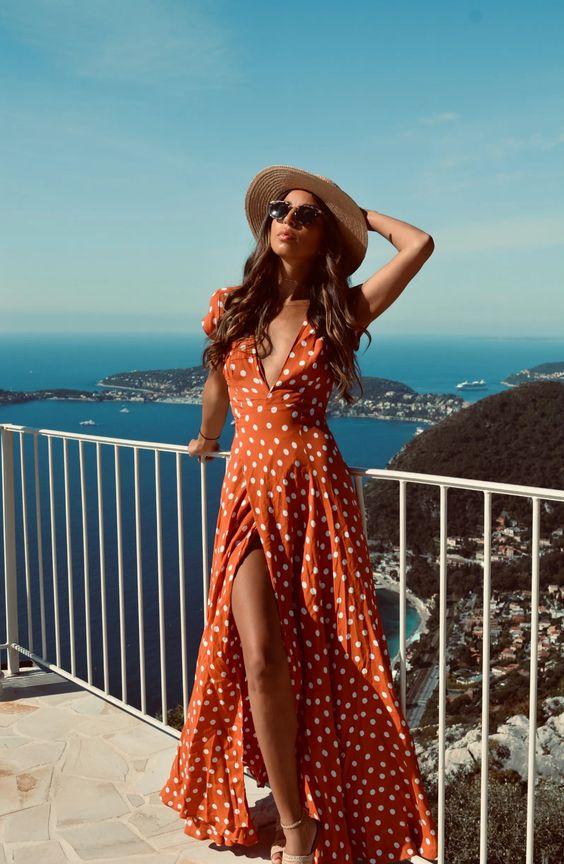 πουά-πορτοκαλί-καλοκαιρινό φόρεμα-ιδέες- πουά-πορτοκαλί-καλοκαιρινό φόρεμα-ιδέες-
