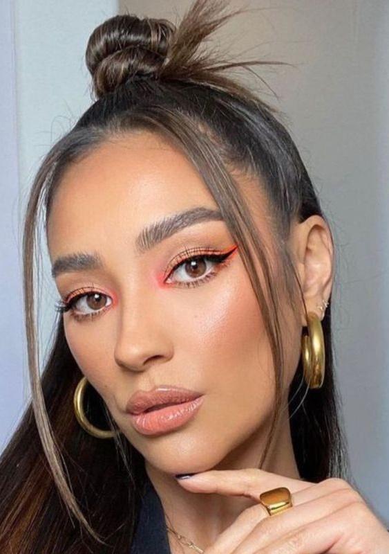 πορτοκαλί-και-μαύρο-eye liner-ιδέες- πορτοκαλί-και-μαύρο-eye liner-ιδέες-