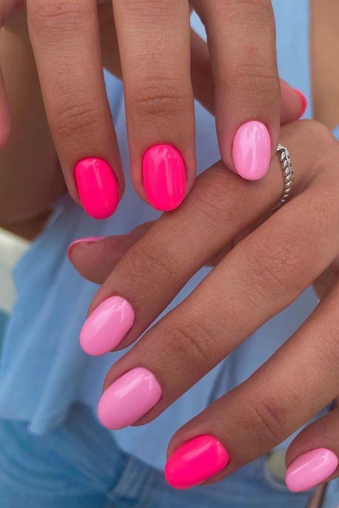 ροζ-και-φούξια-κοντά νύχια-ιδέες- ροζ-και-φούξια-κοντά νύχια-ιδέες-