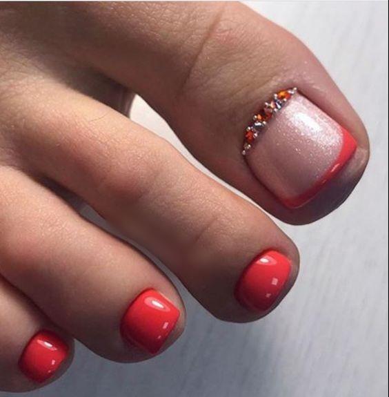ιδέες για κόκκινο πεντικιούρ-Καλοκαίρι 2024-