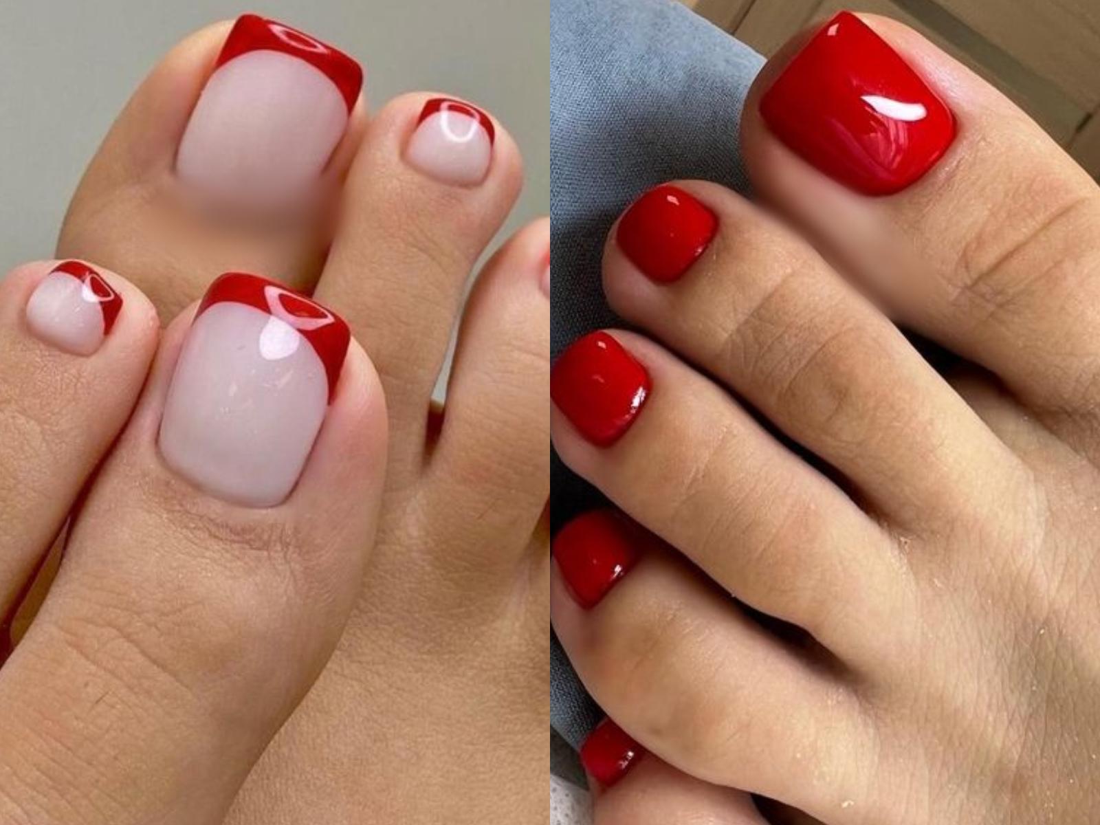 ιδέες για κόκκινο πεντικιούρ-Καλοκαίρι 2024-