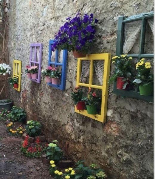 διακοσμητικά-κήπου-από-παλιά παράθυρα-ιδέες-