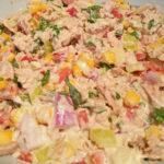 Τονοσαλάτα με καλαμπόκι, πιπεριές και σώς μαγιονέζας