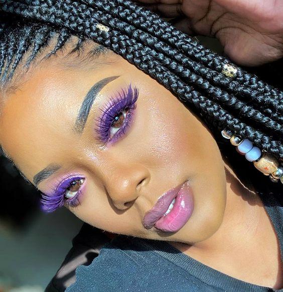 μοβ-βλεφαρίδες-με-μοβ-eye liner-ιδέες- μοβ-βλεφαρίδες-με-μοβ-eye liner-ιδέες-