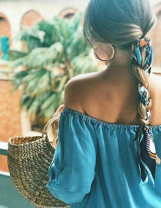 Ιδέες-για-να-φορέσεις-το-μαντήλι-στα-μαλλιά-πλέξε το-κοτσίδα