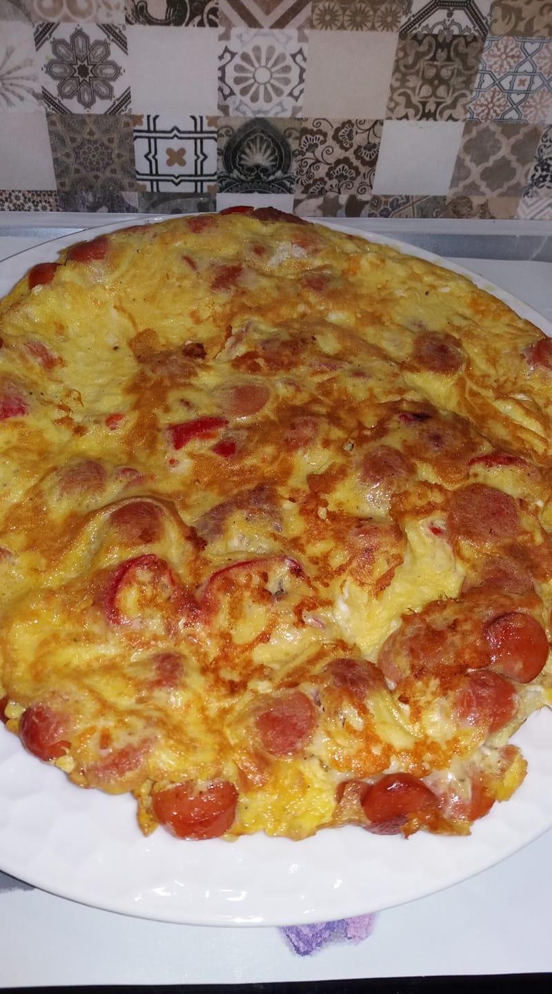 Ομελέτα-με λουκάνικα-και πιπεριά-συνταγή- Ομελέτα-με λουκάνικα-και πιπεριά-συνταγή-