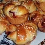Muffins με μαρμελάδα φράουλα