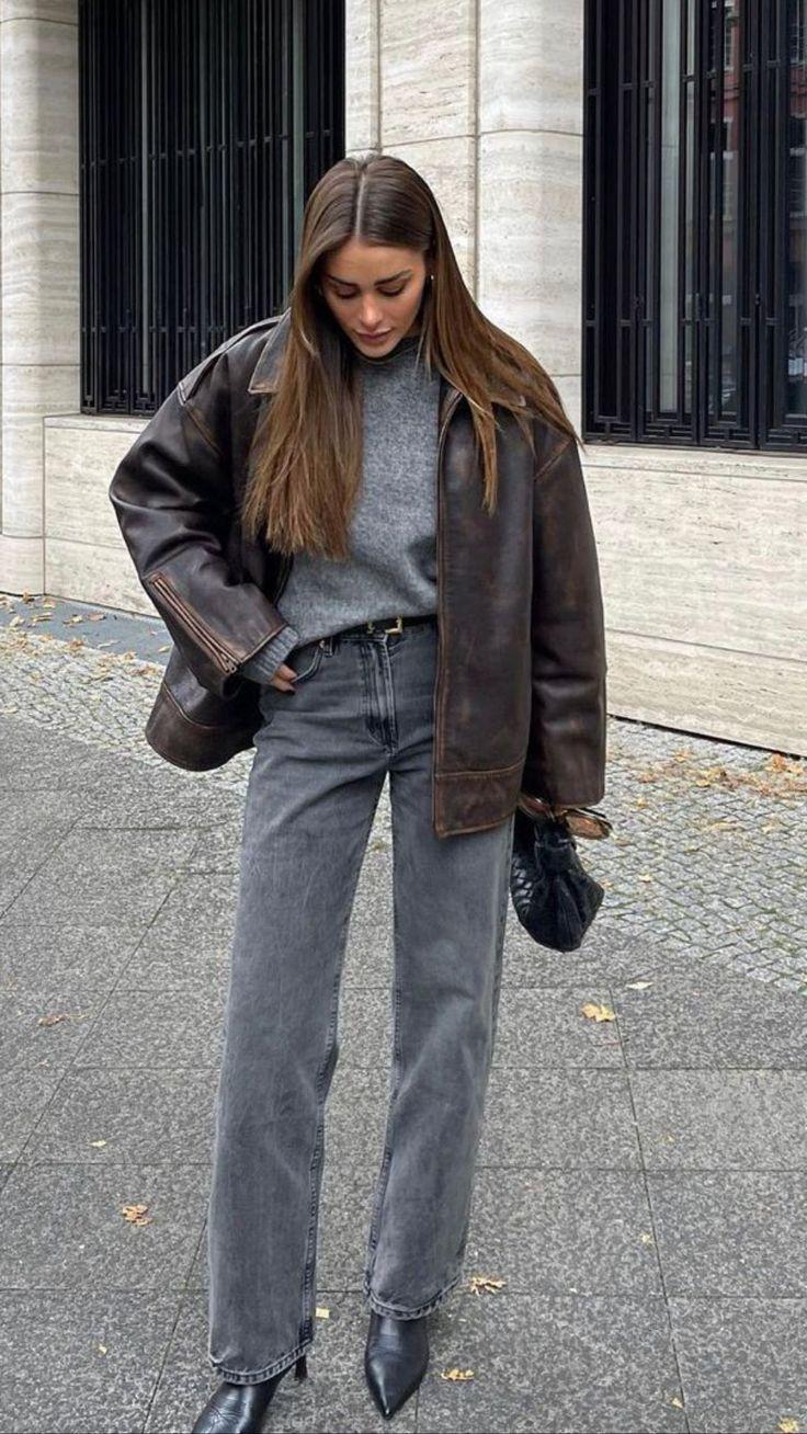 γκρι jean-τάσεις-Φθινόπωρο-Χειμώνας-2024-2025-ιδέες- γκρι jean-τάσεις-Φθινόπωρο-Χειμώνας-2024-2025-ιδέες-