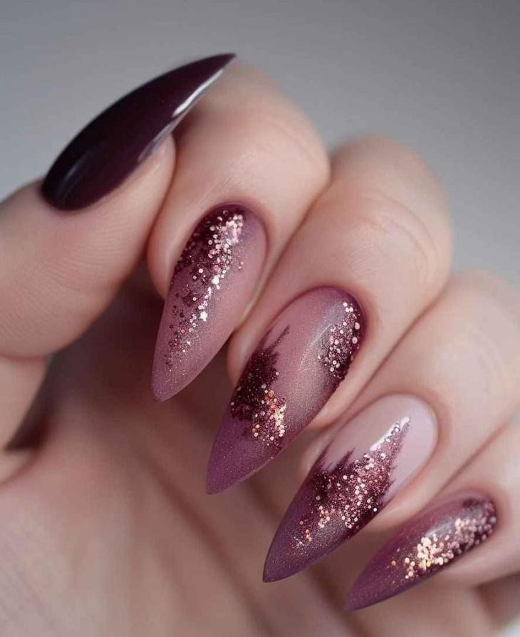 μοβ-νύχια-με-γκλίτερ-ιδέες- μοβ-νύχια-με-γκλίτερ-ιδέες-