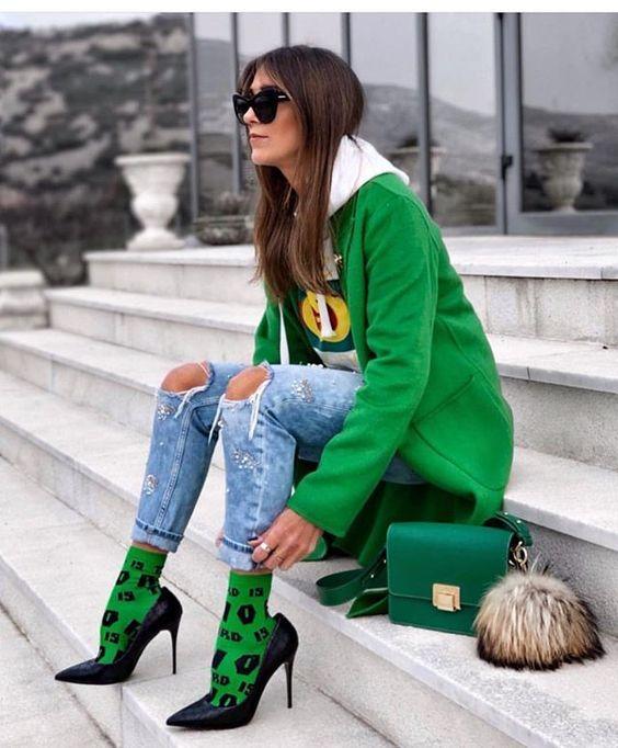 πράσινες-κάλτσες-με-animal print-ιδέες- πράσινες-κάλτσες-με-animal print-ιδέες-