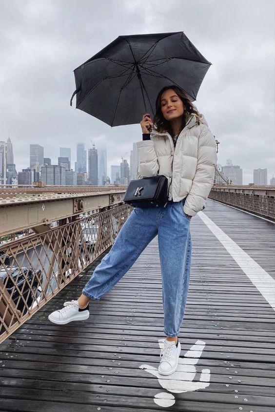 jean παντελόνι-με-φουσκωτό μπουφάν-ιδέες- jean παντελόνι-με-φουσκωτό μπουφάν-ιδέες-