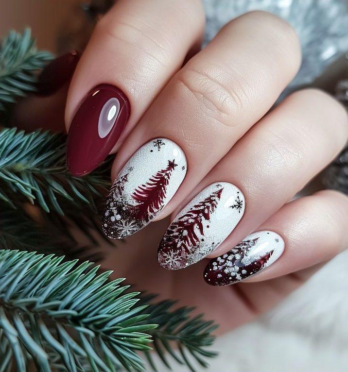 χριστουγεννιάτικο-μανικιούρ-βουργουνδί-χριστουγεννιάτικες τάσεις-στα-νύχια-ιδέες- χριστουγεννιάτικο-μανικιούρ-βουργουνδί-χριστουγεννιάτικες τάσεις-στα-νύχια-ιδέες-