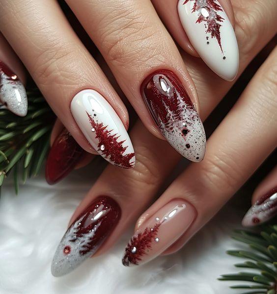 χριστουγεννιάτικο-μανικιούρ-βουργουνδί-χριστουγεννιάτικες τάσεις-στα-νύχια-ιδέες- χριστουγεννιάτικο-μανικιούρ-βουργουνδί-χριστουγεννιάτικες τάσεις-στα-νύχια-ιδέες-