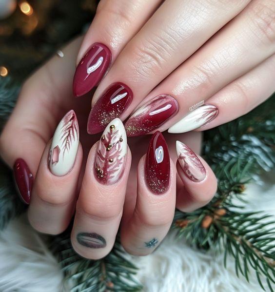 χριστουγεννιάτικο-μανικιούρ-βουργουνδί-χριστουγεννιάτικες τάσεις-στα-νύχια-ιδέες- χριστουγεννιάτικο-μανικιούρ-βουργουνδί-χριστουγεννιάτικες τάσεις-στα-νύχια-ιδέες-
